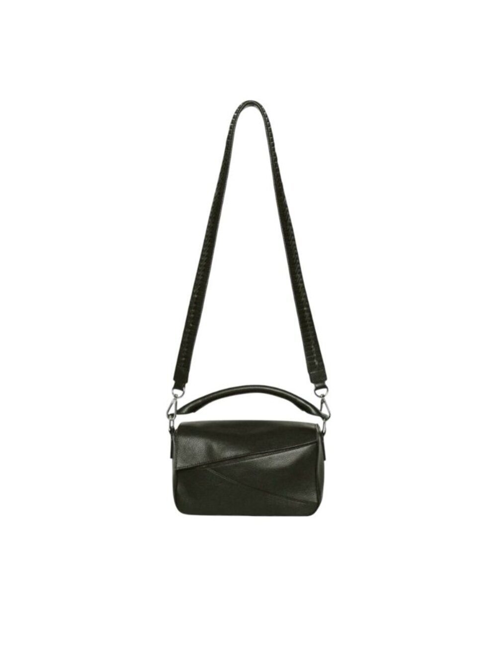 Walter Baker Jagger Leather Crossbody Bag Black Woven Handle Designer NEW - Picture 1 of 11